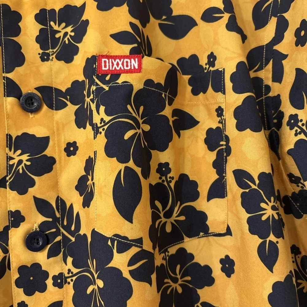DIXXON Shirt Adult Mens Large Yellow Aloha Series Short Sleeve Hawaiian D lite - Picture 2 of 13
